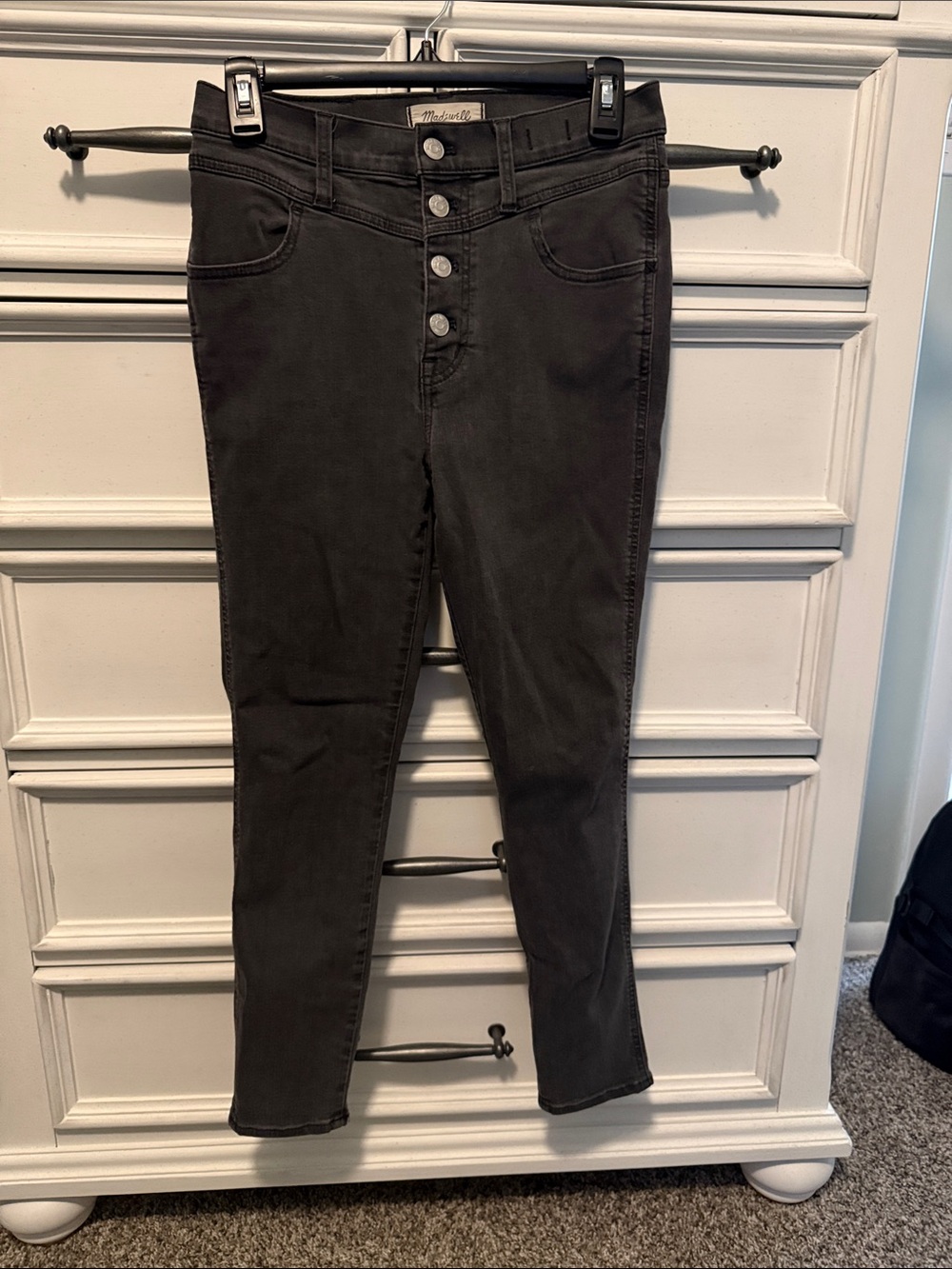 Madewell Black Button-Front Skinny Jeans
